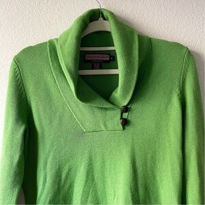 Vineyard Vines Sweater Womens Small Green Wool Cashmere Blend Shawl Collar